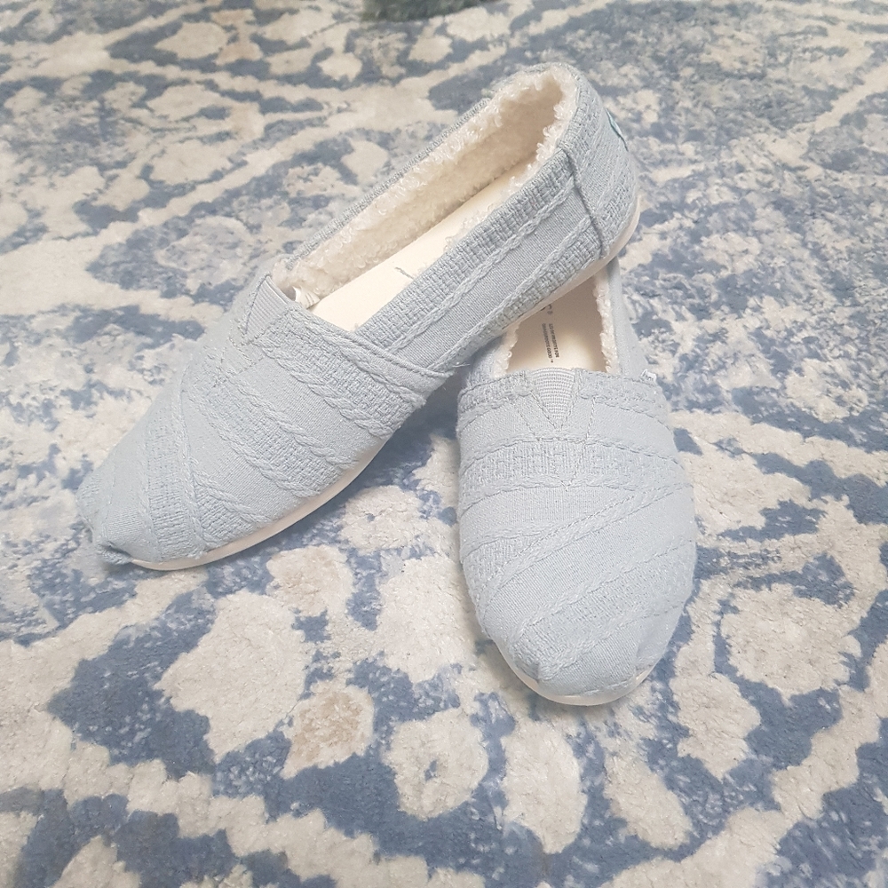 Tom's Alpargata Light Blue Cable 8.5 NWOT